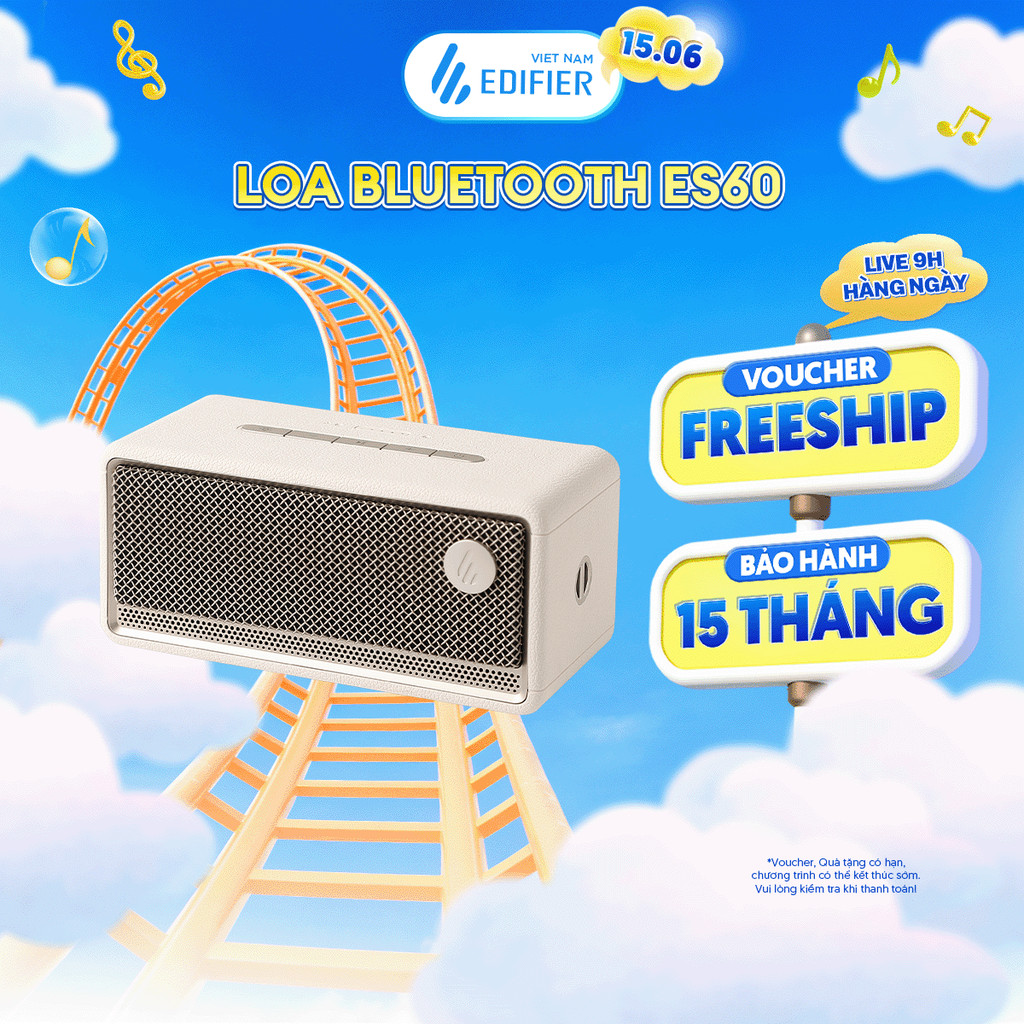 Loa Bluetooth Di Động EDIFIER ES60 | Công Suất 34W | Thời Gian Sử Dụng Đến 9H | Bảo Hành 15 Tháng