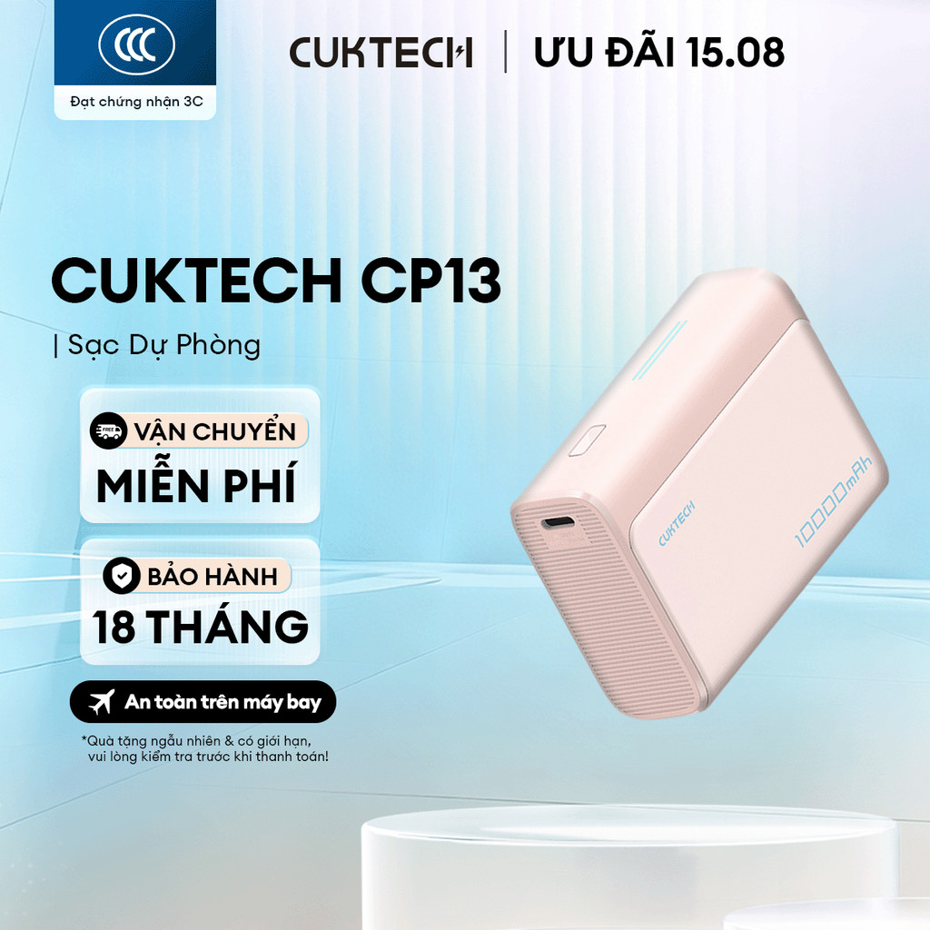 Sạc CUKTECH CP13/CP133L Kèm Cáp | Sạc Nhanh 30W Max | Dung Lượng 10.000mAh | Bảo Hành 18 Tháng LPB100 PB100S
