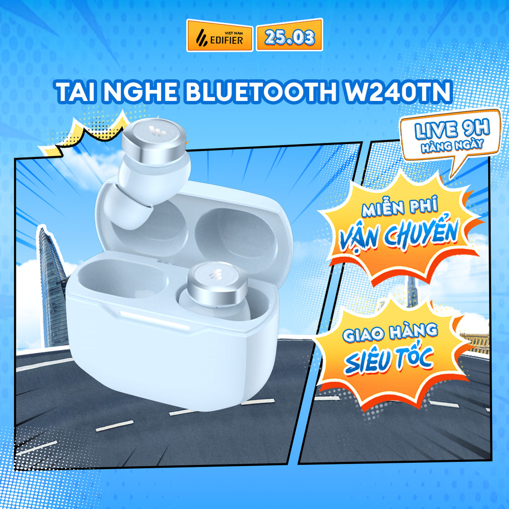 Tai nghe Bluetooth Nhét Tai Không Dây EDIFIER W240TN - Khử Ồn Hiệu Quả - Chơi Nhạc Đến 25H - 15 Thán