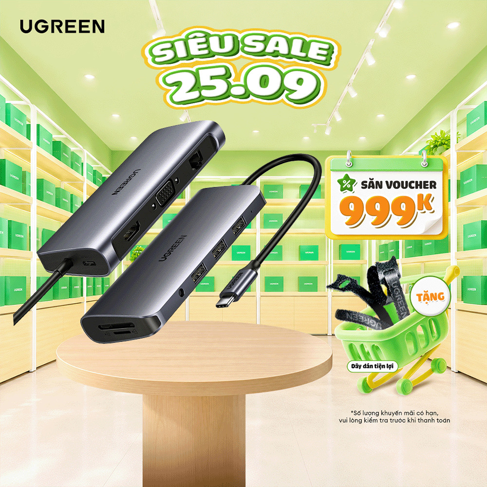 Bộ chuyển đổi đa năng UGREEN CM121 CM212 CM417 cho các thiết bị máy tính điện thoại hỗ trợ USB type 