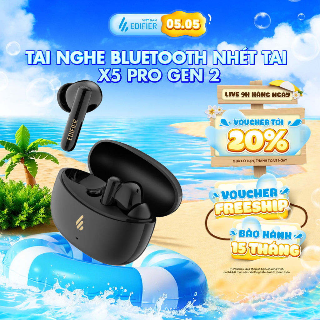 Tai Nghe Bluetooth Nhét Tai EDIFIER X5 PRO| Chống Ồn Chủ Động | Thời Gian Sử Dụng Tới 31H | Bảo Hành 15 Tháng