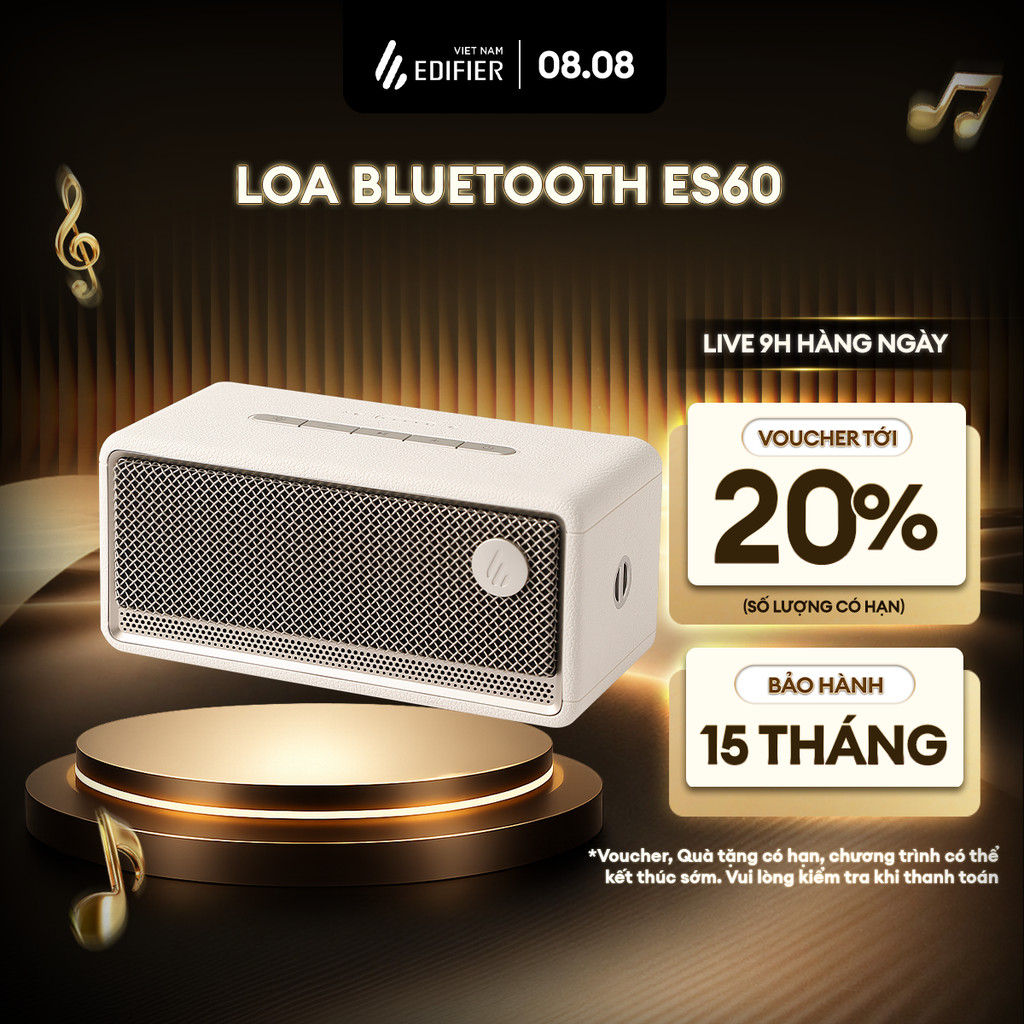 Loa Bluetooth Di Động EDIFIER ES60 | Công Suất 34W | Thời Gian Sử Dụng Đến 9H | Bảo Hành 15 Tháng