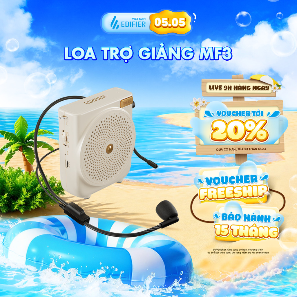 Máy Trợ Giảng Mini EDIFIER MF3 - Chống Hú Hiệu Quả - Thiết Kế Nhỏ Gọn Dễ Di Chuyển - Sử Dụng Tới 20H