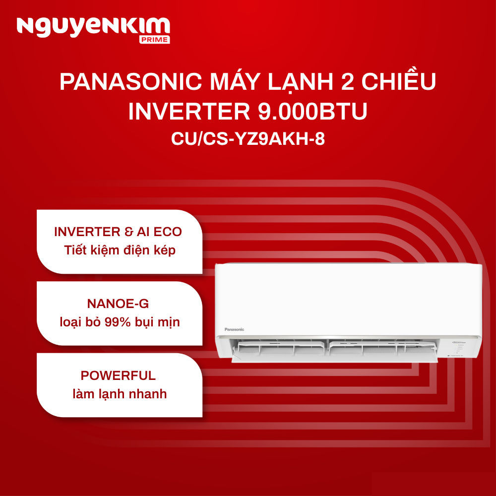 [Giá Máy] Máy lạnh/Điều hòa Panasonic Inverter 1 HP CU/CS-YZ9AKH-8