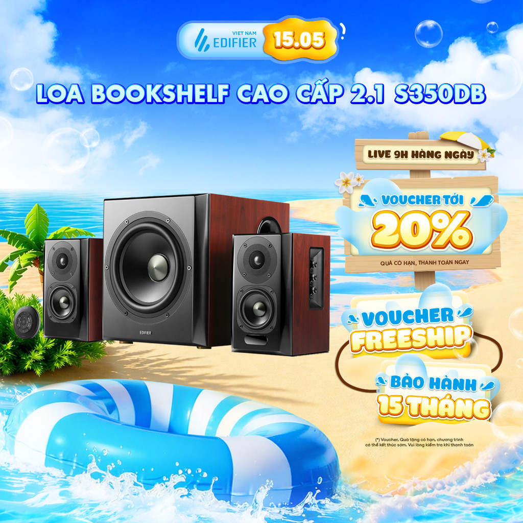 Bộ Loa Bookshelf Cao Cấp EDIFIER S350DB/S351DB - Công suất 150W - Loa Trầm 8" - Hệ Thống Loa 2.1 - 1
