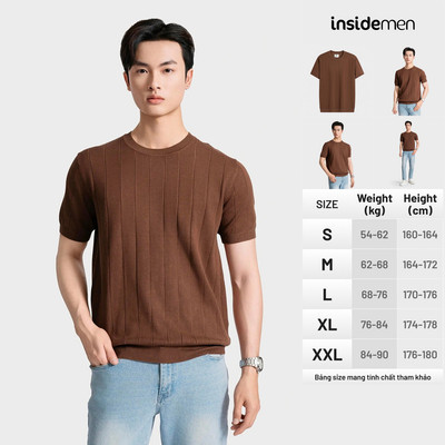 Áo Thun T-shirt Nam Casual Dệt Kiểu Len Insidemen ITSU03AS3