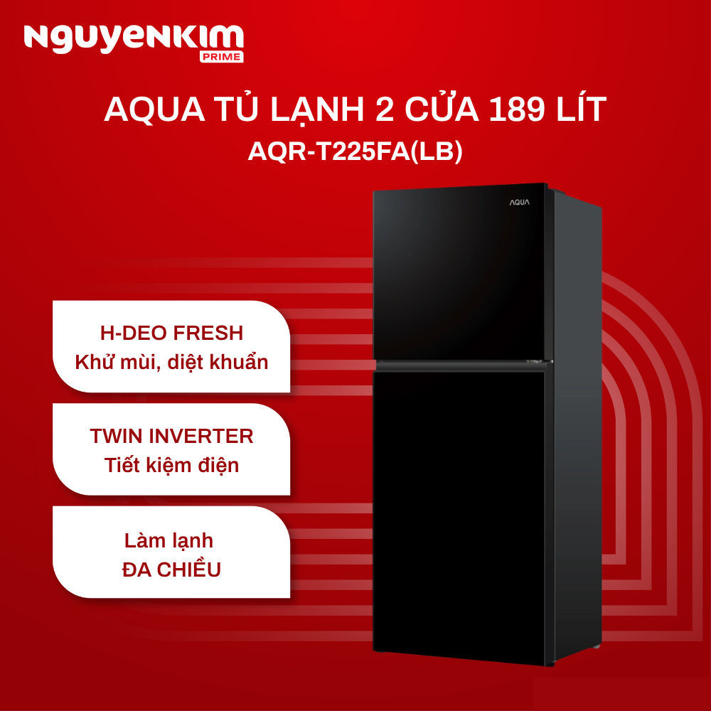 Tủ lạnh 2 cánh Aqua Inverter 189 lít ngăn đông trên…