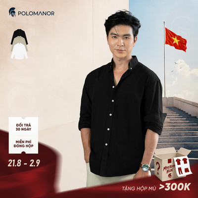 [DEAL LỄ 2/9] Áo sơ mi nam tay dài POPLIN, BST QUIET STRENGTH, Cao Cấp, Thanh Lịch - POLOMANOR