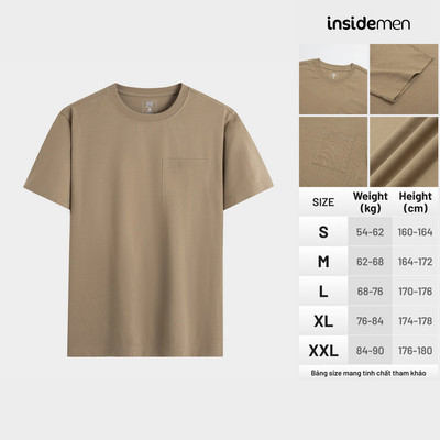 Áo Thun áo phông T-shirt Nam có túi Insidemen Ownself Phom dáng casual ITS070AS4