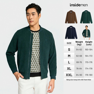 Áo Khoác Nhung Hai Lớp giữ ấm Nam INSIDEMEN Lịch Sự Sang Trọng nhiều màu sắcIJK051BZ