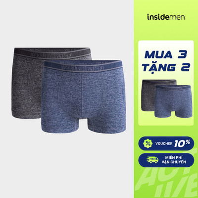 [COMBO TẶNG 2] Set 3 Quần Lót Nam Boxer Insidemen mịn, mỏng nhẹ, co giãn, cạp chun ôm body IBX005EXP03