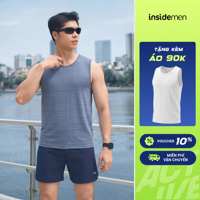 Áo Ba Lỗ Lưới Nam Insidemen Regular Fit, Phong Cách Năng Động, Chất Liệu Co Giãn ITL020MAH0