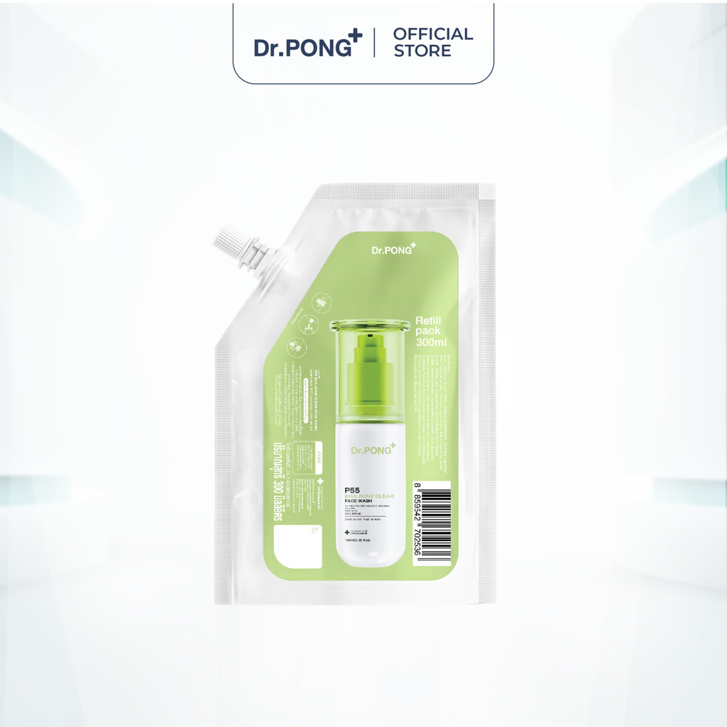 Gel rửa mặt hỗ trợ giảm mụn Dr.PONG p55 BHA Acne Clear Face Wash 300ml