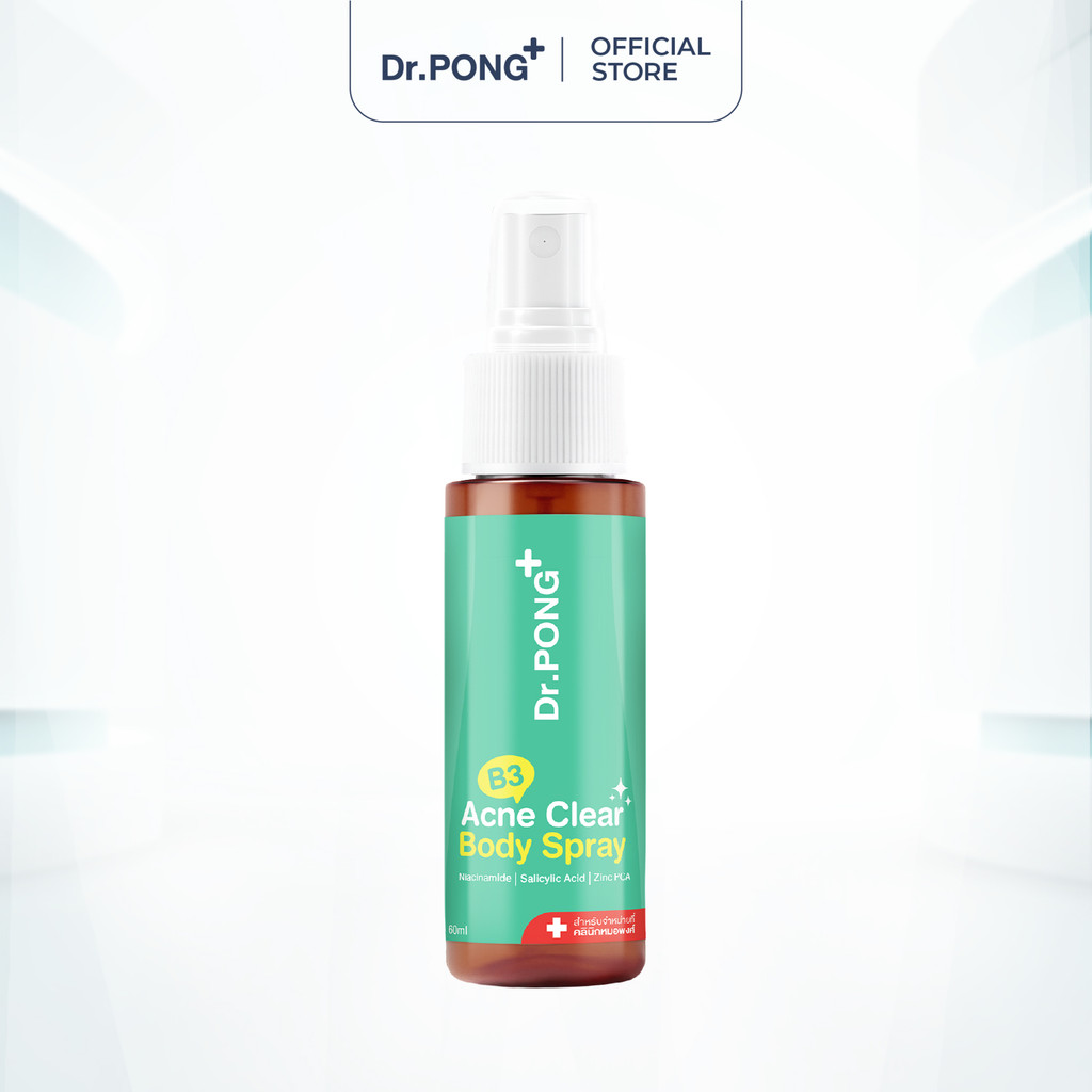 Xịt dưỡng hỗ trợ giảm mụn cơ thể Dr.PONG B3 Acne Clear Body Spray Serum 60ml