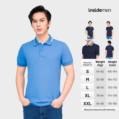 Áo Polo Nam Tay Ngắn Insidemen Slim Fit ôm vừa vặn co giãn nhẹ IPS228AS0