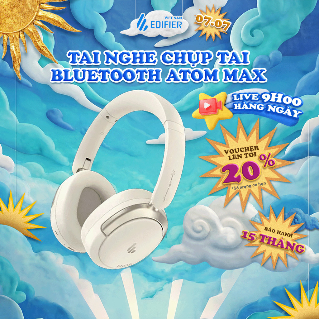 Tai Nghe Bluetooth Chụp Tai Không Dây EDIFIER W800BT Pro/Atom Max - Chế Độ Chống Ồn - Nghe Đến 45H -15 Tháng Bảo Hành