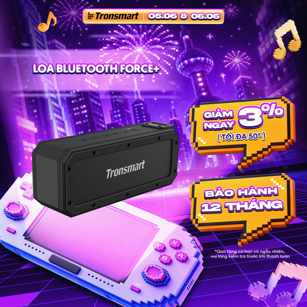 Loa Bluetooth Tronsmart Element Force+ Công suất 40W | 15H chơi nhạc | 3 chế độ Bass | Bảo hành 12 t