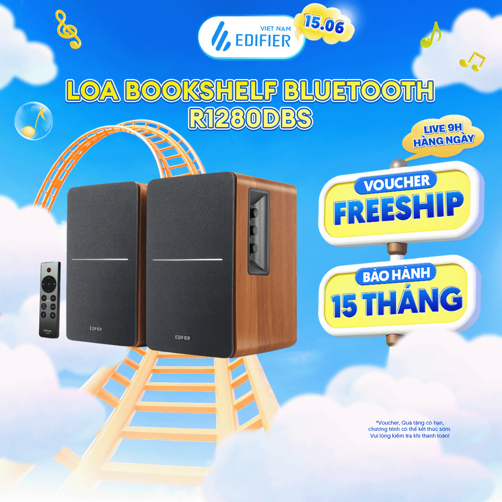 Bộ Loa Bluetooth Để Bàn EDIFIER R1280DBs | Công Suất 42W | Bluetooth 5.1 | Vỏ Gỗ Chống Dội Âm | Bảo Hành 15 Tháng