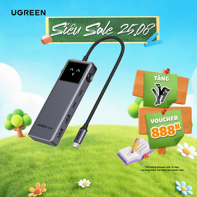 Hub chuyển đổi Type C Ugreen 6 in 1/ 7in 1 | Thiết kế Groovy Robot | Truyền tải nhanh chóng | BH 18T 1 đổi 1 35998 45155