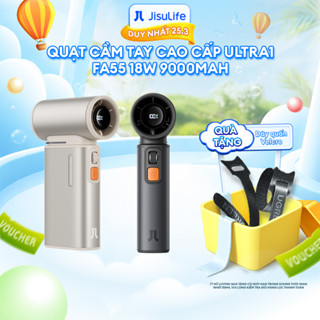 Quạt Cầm Tay Cao Cấp JISULIFE Ultra1 FA55 18W 9000mAh Sạc Nhanh - Đèn LED Hiển Thị - Sử Dụng 1H-6H | Bảo Hành Chính Hãng