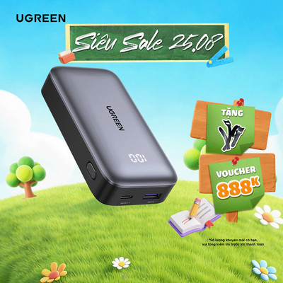 Sạc di động Ugreen PB502 20W/30W | Màn Hình LED | Bảo Hành 18 Tháng 1 Đổi 1 | 10000mAh/20000mAh