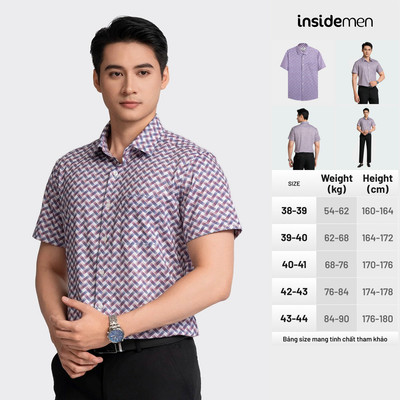 Áo sơ mi nam KNIT DỆT KIM regular fit INSIDEMEN họa tiết đan dệt cách điệu sang trọng, lịch sự ISS026AZ