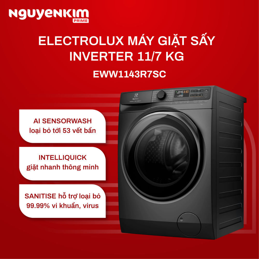 Máy giặt sấy Electrolux Inverter EWW1143R7SC 11/7kg