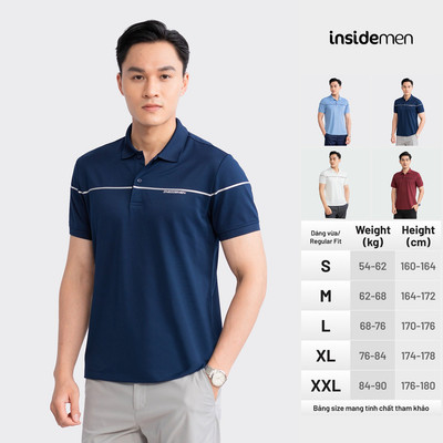 Áo polo INSIDEMEN thể thao trẻ trung, khỏe khoắn, thiết kế basic IPS076S3