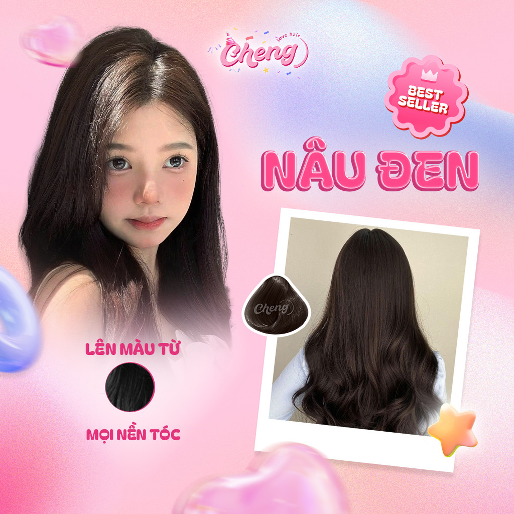 Thuốc Nhuộm Tóc Màu NÂU ĐEN Không Tẩy Chenglovehair, Chenglovehairs