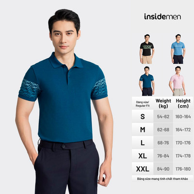 Áo Polo Nam INSIDEMEN Tay Ngắn Họa Tiết In Slim fit IPS006AZ