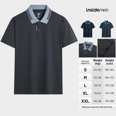 Áo Polo Nam Tay Ngắn Insidemen Regular Fit suông vừa co giãn IPS225AS0