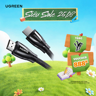 Cáp HDMI 2.1 48Gbps Ugreen HD140 Hỗ trợ phân giải 8K/60Hz | Sử dụng cho Xiaomi TV Box PS5 HUB USB | Truyền tải tín hiệu