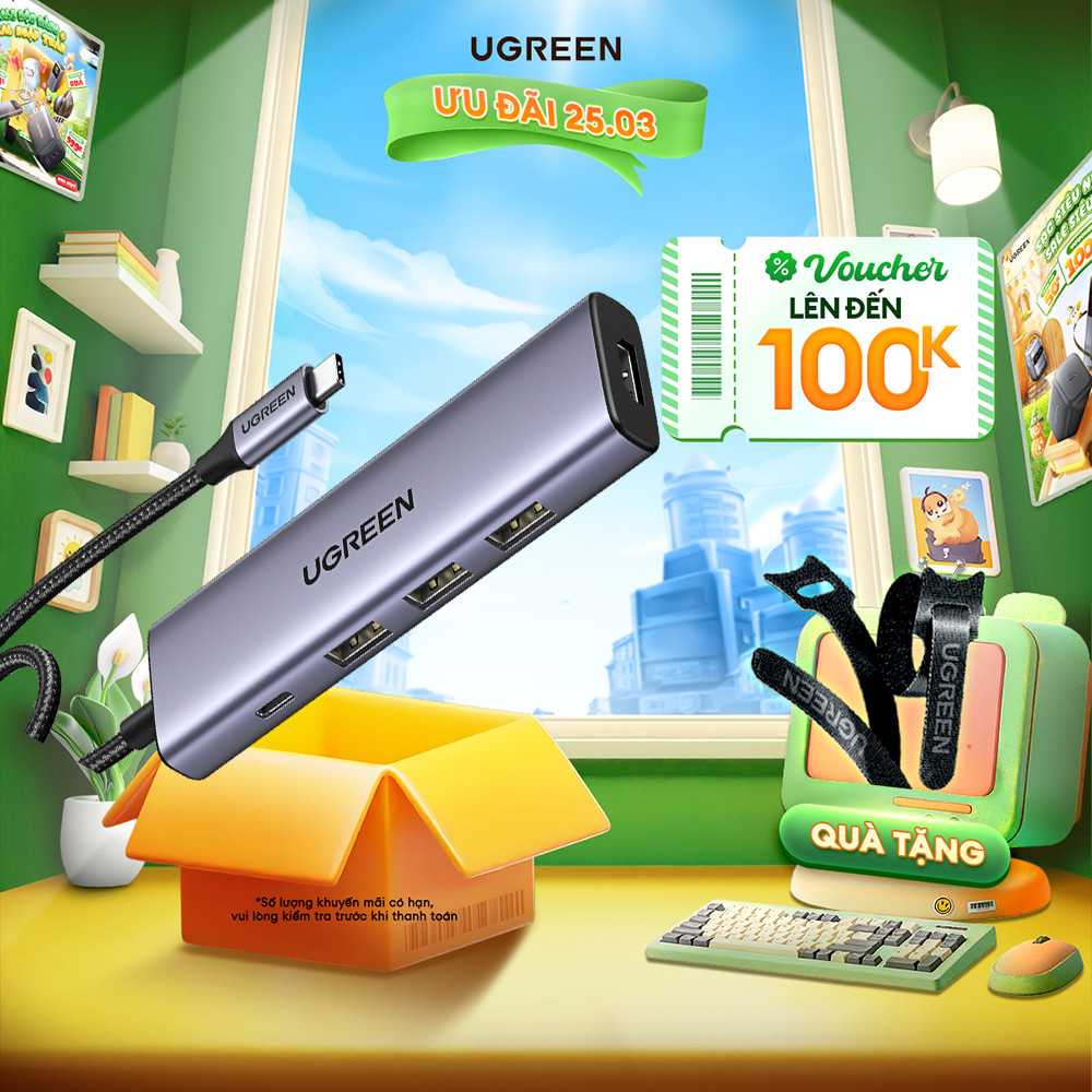 Hub chuyển đổi Type C UGREEN 15495 15596 60560 PD 100W | Bảo hành chính hãng 18 tháng 1 đổi 1