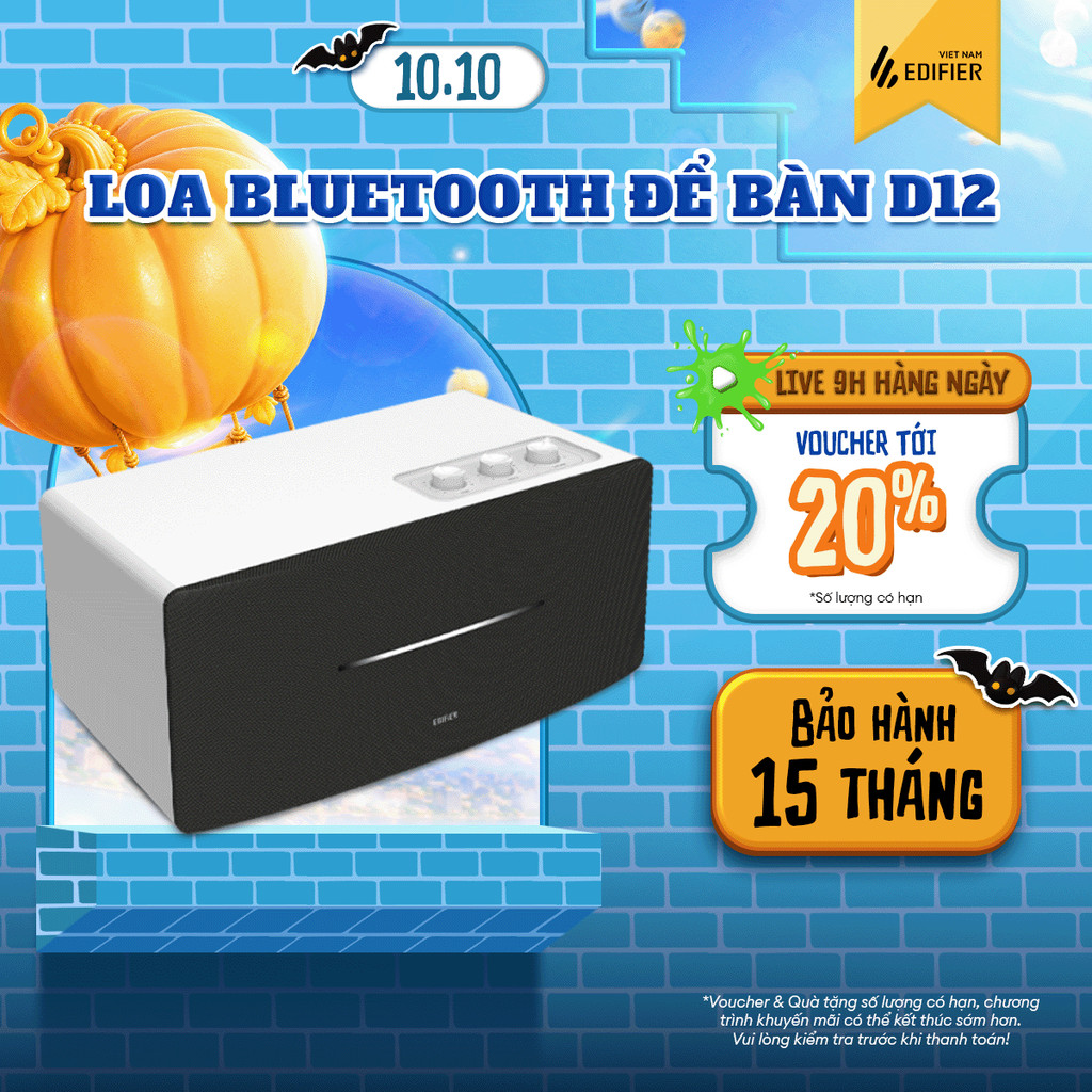 Loa Bluetooth Để Bàn EDIFIER D12 | Công Suất 70W | Vỏ Gỗ Chống Dội Âm | Âm Thanh Stereo | Bảo Hành 15 Tháng