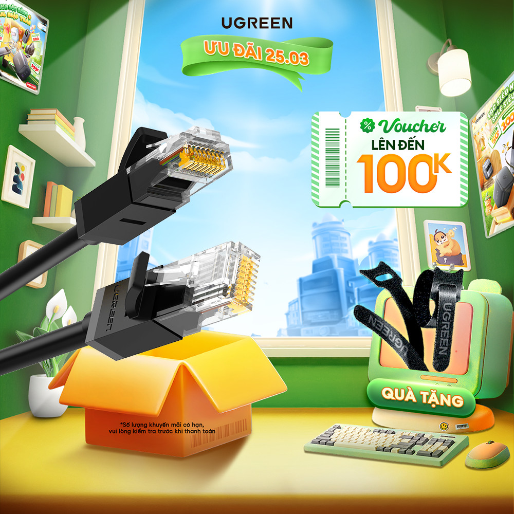 Cáp mạng UGREEN NW102 | Mạng RJ45 | Bảo hành 18 tháng