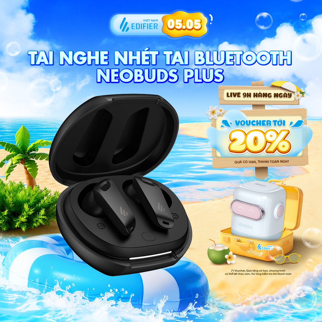 Tai Nghe BIuetooth Nhét Tai Không Dây EDIFIER NEOBUDS PLUS | Chế Độ Chống Ồn | Chơi Nhạc Tới 47H | 15 Tháng Bảo Hành