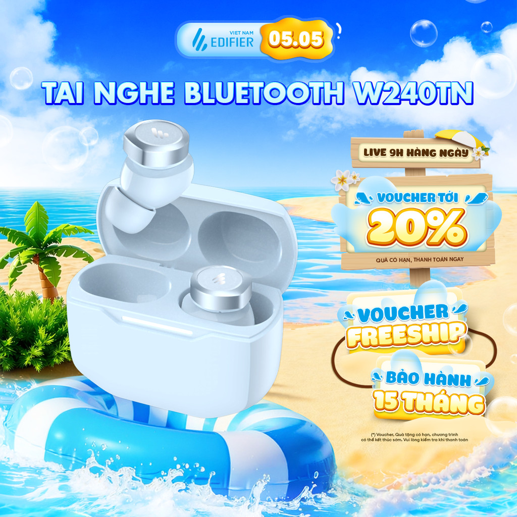 Tai nghe Bluetooth Nhét Tai Không Dây EDIFIER W240TN - Khử Ồn Hiệu Quả - Chơi Nhạc Đến 25H - 15 Thán