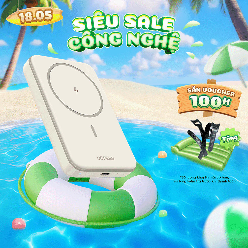 Sạc di động không dây Ugreen PB561 20W | Bảo hành 18 tháng 1 đổi 1 | 5000/10000mAh 25207 25208