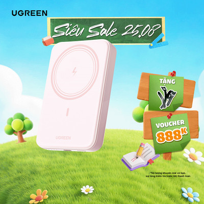Pin sạc dự phòng Ugreen 5000mAh/10000mAh | Sạc nhanh 2 thiết bị lên đến 20W | Bảo hành 18 tháng 1 đổi 1 | 25208 25919