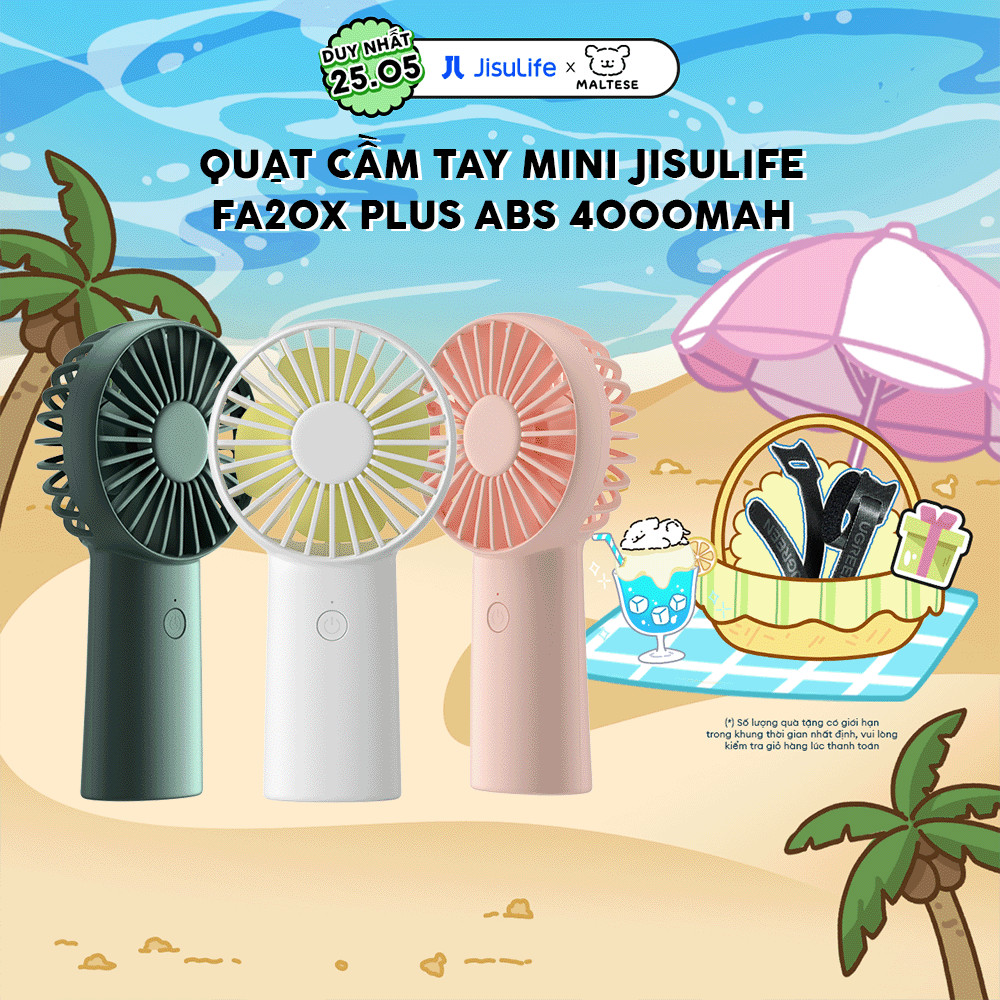 Quạt Tích Điện Cầm Tay Mini JISULIFE FA20X | Pin 4000mAh | 3 Cấp Gió Tùy Chỉnh | Bảo Hành 12 Tháng | BigBuy360 - bigbuy360.vn