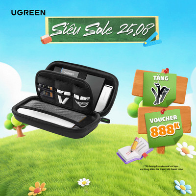 Hộp đựng phụ kiện công nghệ UGREEN LP128 50274 tai nghe thẻ nhớ cáp USB ổ cứng (18x9.5x5.5cm)
