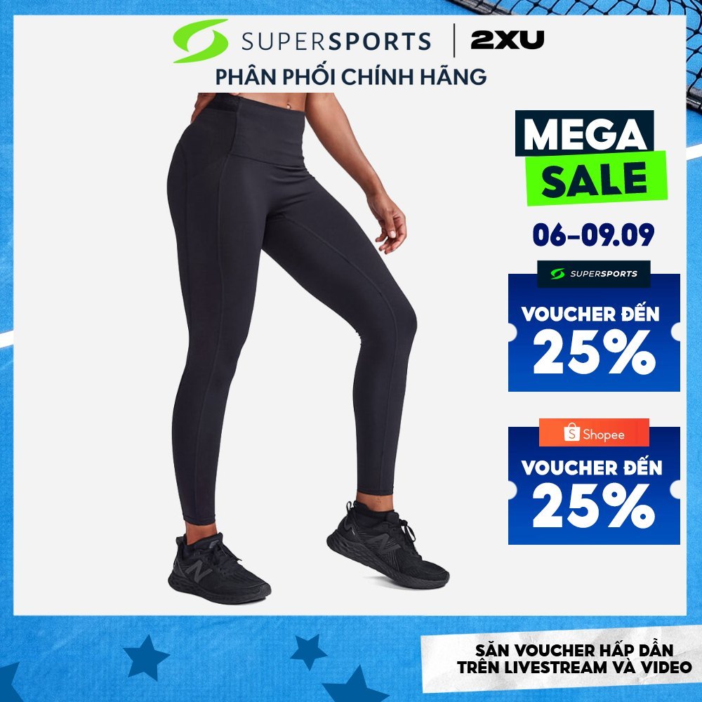 Quần Dài Bó Cơ Nữ 2XU Form Stash Hi-Rise Compression - Đen - WA6874b-BLK/BLK