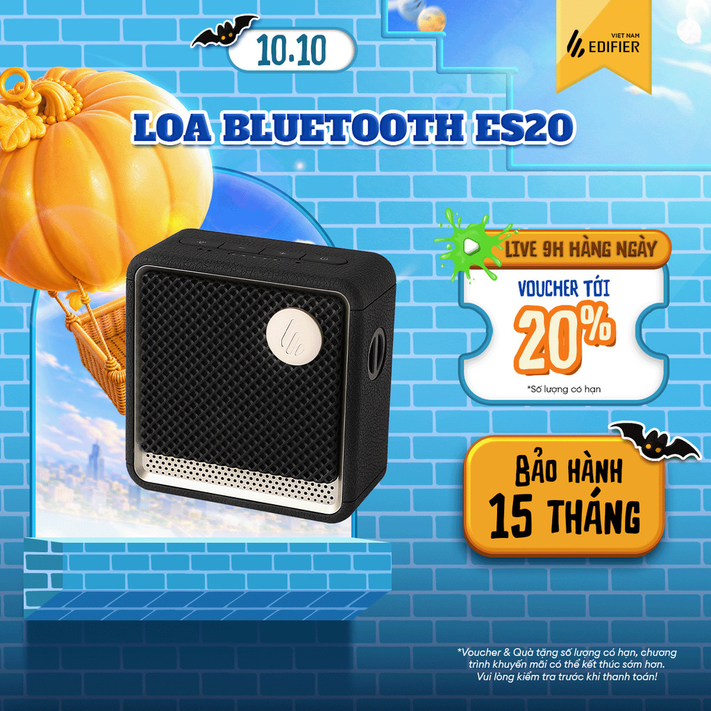 Loa Bluetooth Mini EDIFIER ES20 | Công Suất 6W | Thời lượng đến 12h | Kháng nước IP67 | Bảo Hành 15 Tháng