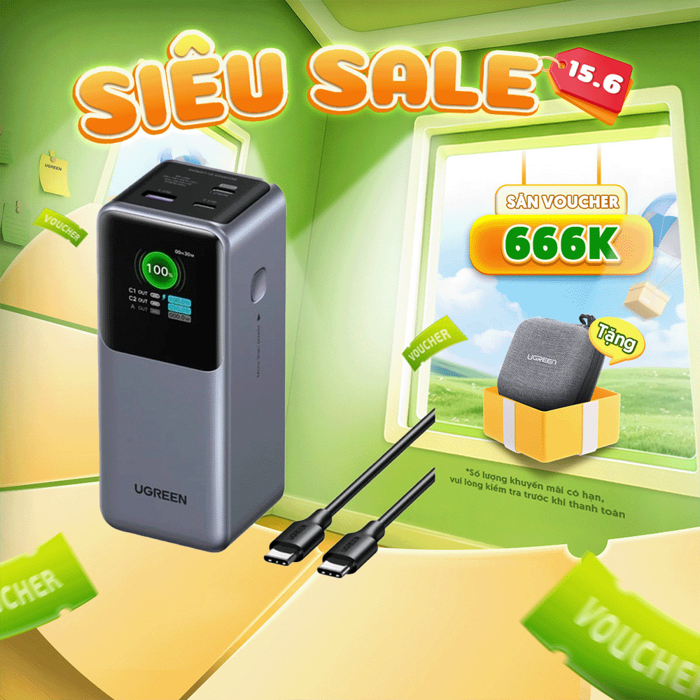 Pin sạc dự phòng Ugreen Nexode 100W/130W/165W/200W | Màn LED hiển thị cao cấp | Chính hãng - Bảo hàn