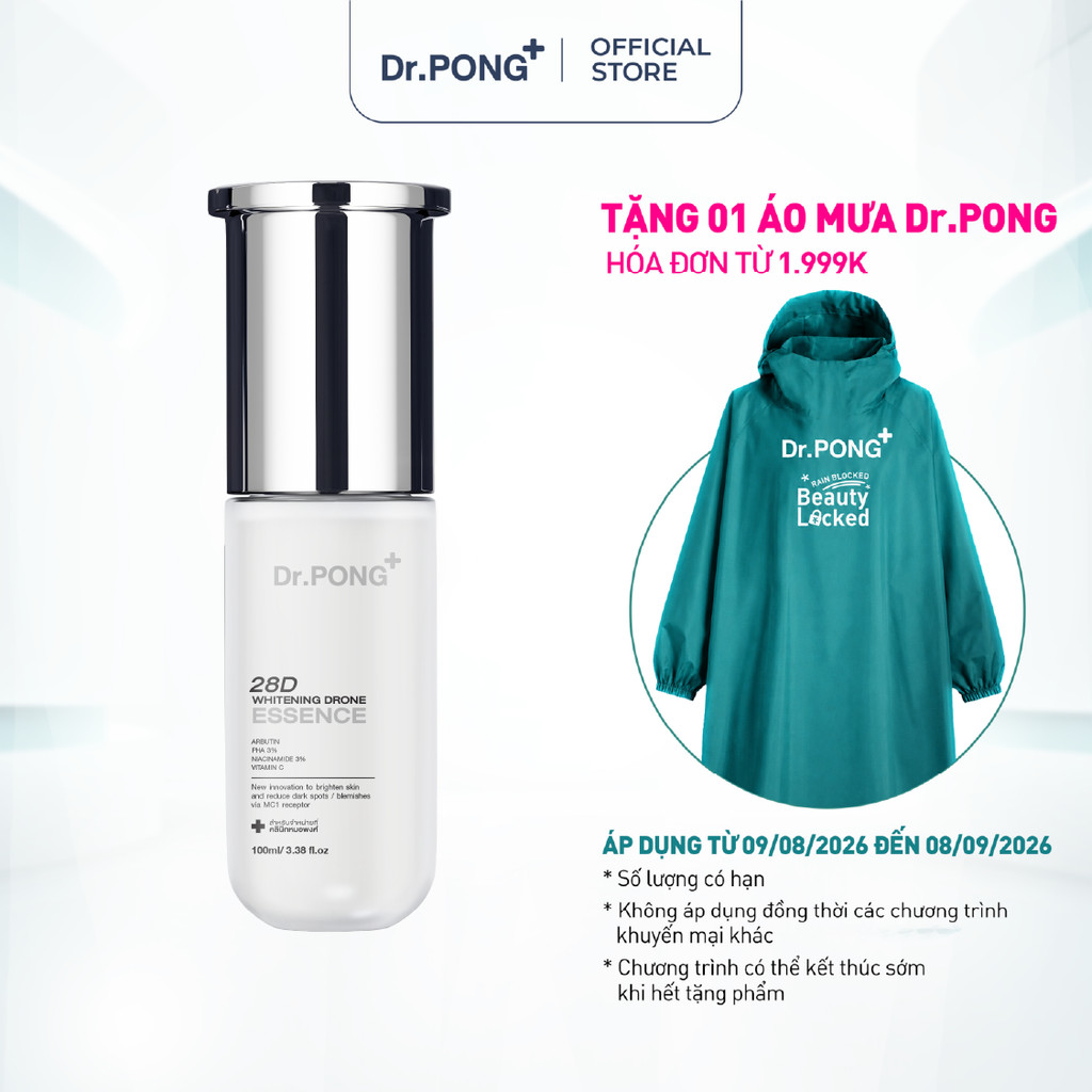 Tinh chất dưỡng ẩm cân bằng, hỗ trợ dưỡng sáng da Dr.PONG 28D Whitening Drone Essence 95ml