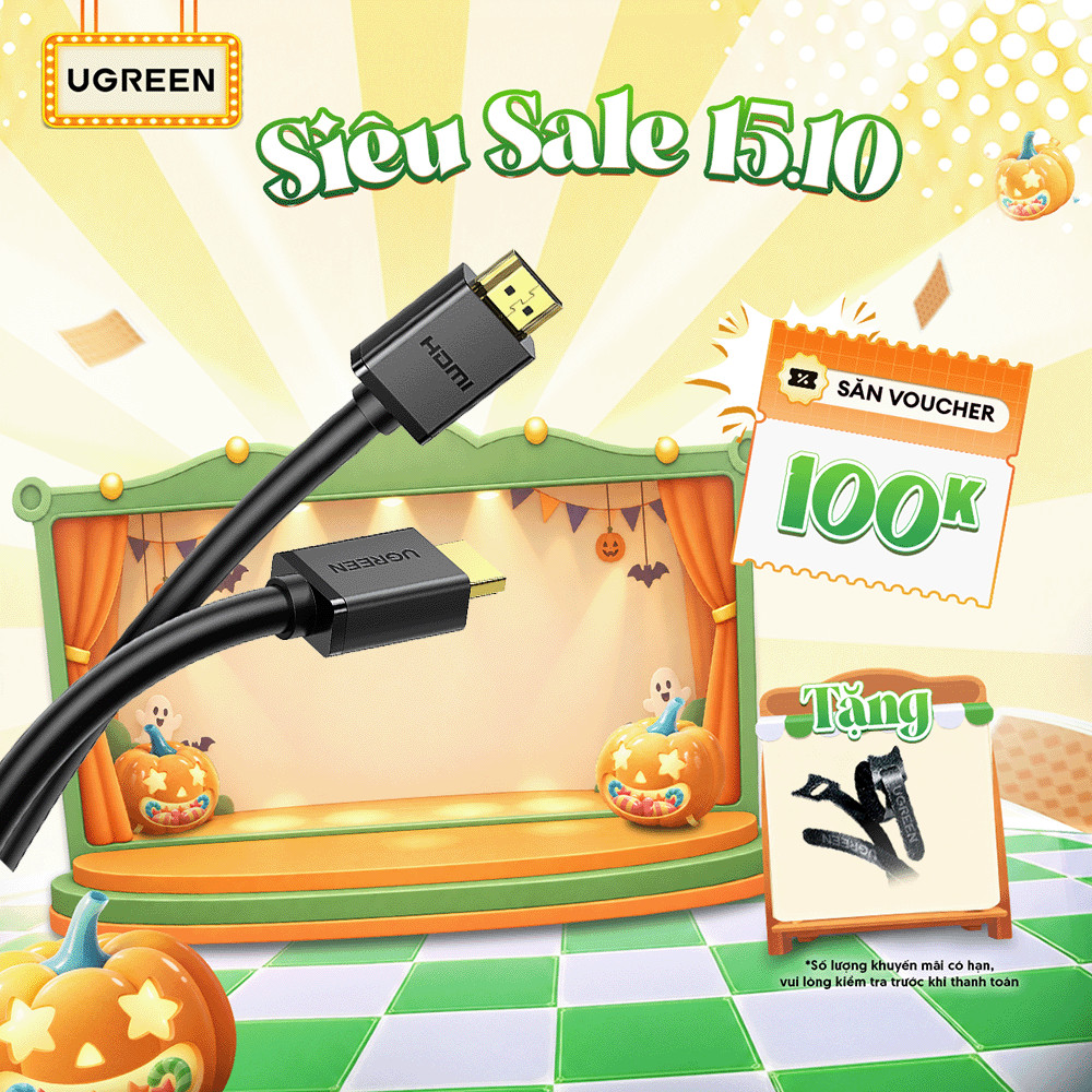 Cáp HDMI 2.0 tốc độ cao Ugreen HD104 Dùng cho Xiaomi Mi Box PS4 Bộ Chia HDMI Cáp Chuyển Đổi HDM | BH