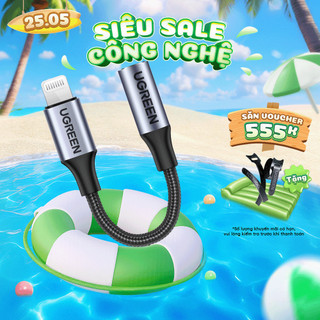 Cáp lightning sang 3.5mm audio ugreen us211 |chuẩn mfi |hỗ trợ cả âm thanh và mic đàm thoại| bảo hành 18 tháng1 đổi1