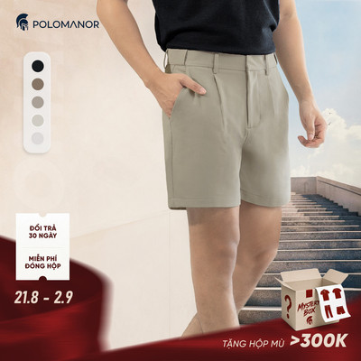[SIZE S] Quần short tây nam POLOMANOR kiểu dáng Classic sang trọng, lưng chun ẩn, cao cấp thoáng mát
