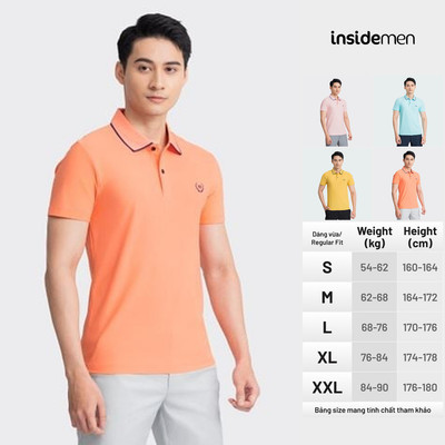 Áo Polo Nam Tay Ngắn Freezing Polyamide Mát Lạnh Co Giãn Dáng Suông Regular Fit INSIDEMEN IPS018AZ