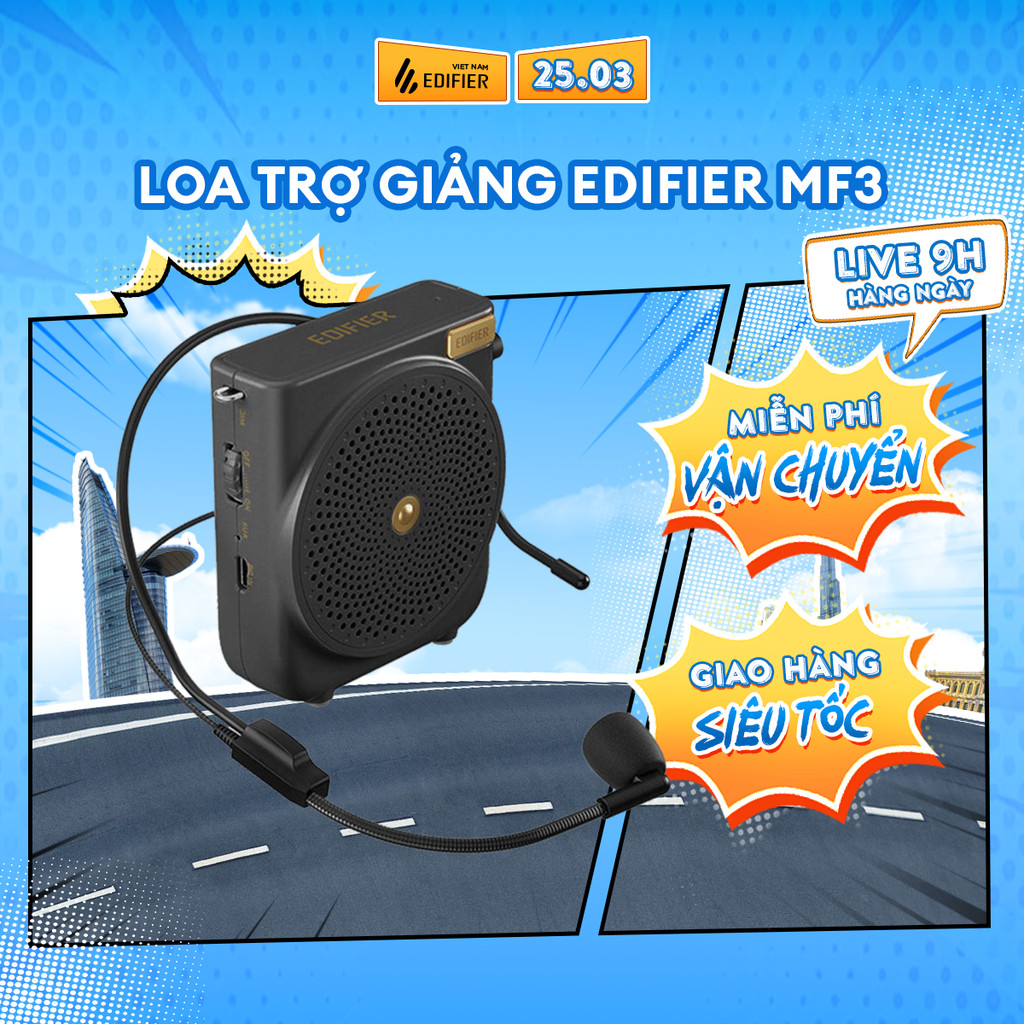 Máy Trợ Giảng Xách Tay EDIFIER MF3 | Công Suất 3W | Thời Gian Sử Dụng Đến 20H | Micro Chống Hú | Bảo